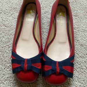 Authentic Gucci Malaga Kid Red Ballet Flats - 38.5 Size